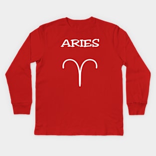 Aries Zodiac Sign Kids Long Sleeve T-Shirt